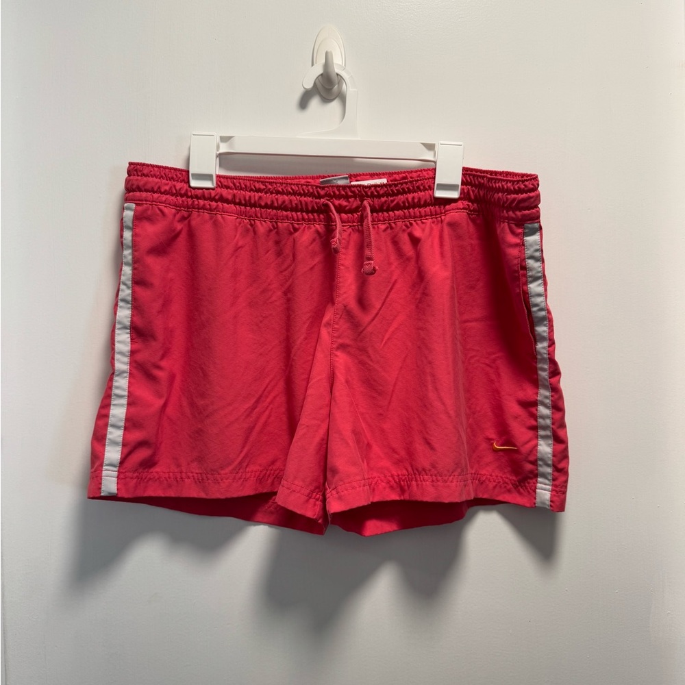 Gently Used Nike Athletic Shorts Pink White Stripes Womens XL Running Soccer